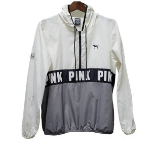 Victoria’s Secret Pink Windbreaker Rain Jacket Quarter Zip Size Small
